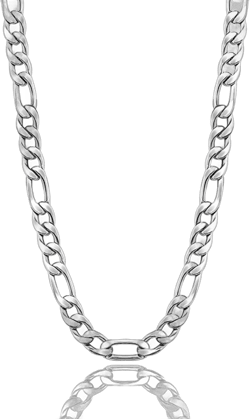 BAYLAY Figaro Gold necklace for Men - 18K Gold Plated Stainless Steel Chains Necklace Sliver Figaro Link Chain for Men Gold Chain Necklace 16-24 Inches Figaro Chain Necklace for Men Jewelry Gifts 18 Silver