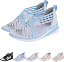 2024 Women's Heccie Sandals, Premium Lightweight Comfy Non-Slip Damping Sole Waterproof Lightweight Orthopedic Sandals 5 Blue