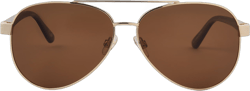 Foster Grant Men's Premium Polarized Aviator Fashion Sunglasses, Gold