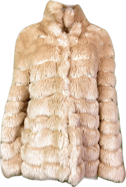 INC Blush Beige Faux Fur Coat