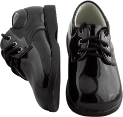 Baby Boy Black Patent Leather Round Toe Tuxedo Shoe 7 Toddler Black
