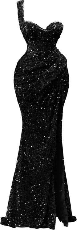 Sparkly Sequin Mermaid Prom Dress for Women 2024 Long One Shoulder Formal Evening Party Gowns with Slit 16 Plus Black
