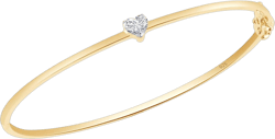 SAVEARTH DIAMONDS 1/2 Carat Heart Cut Lab Created Moissanite Diamond Solitaire Heart Bangle Bracelet For Women In 14K Gold Over Sterling Silver Size : 6 to 9 Inch, (VVS1 Clarity, 0.50 Cttw) 7 Inch yellow-gold-plated-silver