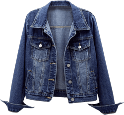 Kedera Women's Denim Jackets Button Up Long Sleeve Ripped Jean Jacket with Pockets Small A-dark Blue