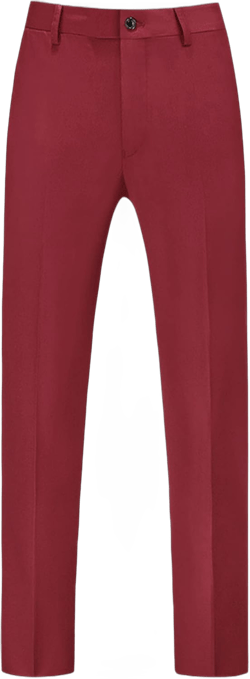 Lars Amadeus Men's Dress Pants Slim Fit Flat Front Chino Business Wedding Suit Pants 34 Burgundy