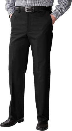 KingSize Men's Big & Tall Relaxed Fit Wrinkle-Free Full Elastic Plain Front Pants - 38 40, Black