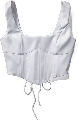 Danielle Guizio Womens Satin Bustier Top (White)