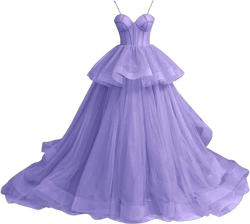 Layered Tulle Prom Dresses for Women Long Sweetheart Princess Ball Gown A Line Formal Wedding Evening Gowns 66 Violet
