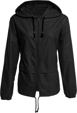 Dcastle Clearance Sale!Women Lightweight Rain Jacket Outdoor Packable Waterproof Hooded Zip Raincoat Fashion Hiking Clothes Black 2XL