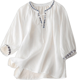 Cotton Linen Tops for Women Trendy Embroidered Blouses Short Sleeve Crew Neck Boho Tunic Tops Casual Loose T-Shirt 2-white XX-Large