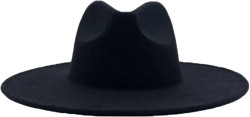 Fedora Hats for Men & Women - Trendy and Simple Wide Brim Fedora Hat, Classic Felt Panama Hats for Lady One Size Black