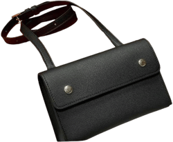 2024 New Genuine Leather Waist Bag Women’s Palm Print Small Square Bag Mini Crossbody Envelope Bag For Women Handbag (Black, 18.5CM)