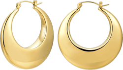 Chunky Gold Hoop Earrings for Women, Large or Small Thick Huggie Gold Hoop Earrings, Hypoallergenic Titanium Steel Gold Plated Jewelry 40mmO