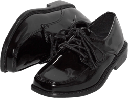 Tuxgear Boys Square Toe Patent Leather Shiny Tuxedo Shoes 11 Little Kid Black