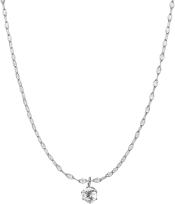 Aoloshow Stainless Steel Dainty Chain Necklace for Women Layer Choker Heart Lock Pearl Station Bead Birthday Jewelry 16/18/20 Inch 16.0 Inches Charm Cubic Zirconia - Silver