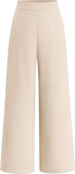 BTFBM Womens Wide Leg Pants Dressy Casual Elastic High Waisted Palazzo Business Lounge Trousers with Pockets 12 Solid Beige
