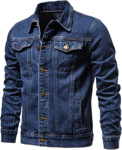 Mens Denim Jacket,Long Sleeve Button Down Jackets Distressed Jean Jackets Trucker Jacket Fall Casual Coat Large A-navy