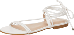 The Drop Women's Samantha Flat Strappy Lace-up Sandal 11 White
