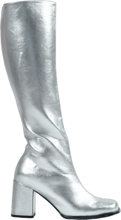 ELLIE SHOES Go Go Womens Silver Knee High Boots sz 6