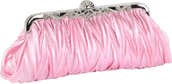 TopsFashion Women Ladies Satin Crystal Bridal Handbag Clutch Party Wedding Purse Evening Bag