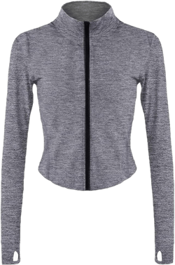 Lviefent Womens Lightweight Full Zip Running Track Jacket Workout Slim Fit Yoga Sportwear with Thumb Holes Small Heather Grey