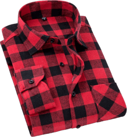 Cromoncent Men's Casual Plaid Flannel Long Sleeve Button Down Shirt XX-Large Buffalo Red