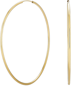 Timeless Minimalist Endless Continuous Lightweight Simple Thin 2-3mm Tube Hoop Earrings Gold Plated For Women Teens Polished Finish 1.75,2, 2.5 2.75 Inch Diameter 2.75 Inches 2MM Endless Hoop