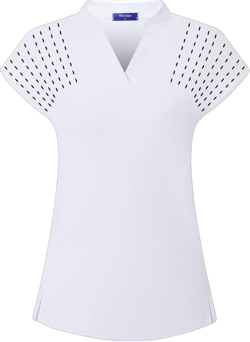 Women's Golf Polo Shirts Lightweight Moisture Wicking Tennis Athletic T Shirts Medium White