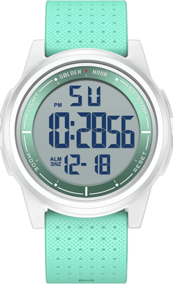 GOLDEN HOUR Ultra-Thin Minimalist Sports Waterproof Digital Watches Men with Wide-Angle Display Rubber Strap Wrist Watch for Men Women resin/bright/green