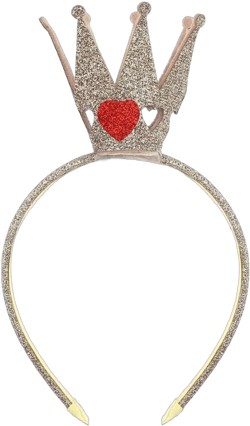 Queen of Hearts Crown Headband - Gold Tiny Crown for Women - Adult Costume Headwear - Halloween, Cosplay Party - Hand Wash Only - Unisex