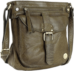 Real Leather Soft Small Womens Crossbody Handbags & Purses - Premium Sling Crossover Shoulder Bag Olive Green