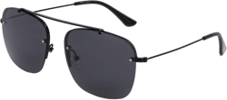 FV Vintage Classic Polarized Sunglasses for Men Women Aviator Navigator Metro around Square Rectangular Designer Style Ls1010 Black Frame (Glossy Finish) / Polarized Gray Lens