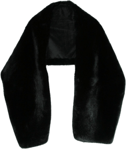 Modena Women's Soft Faux Fur Mink Wrap Shawl Scarf Stole Black