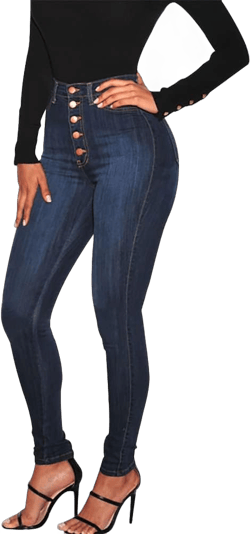 KUNMI Womens Curvy High Waist Stretch Butt Lifting Skinny Colombian Jeans XX-Large Blue Black