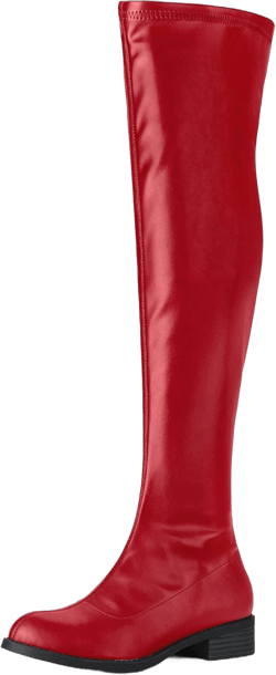 Allegra K Women's Thigh High Boots Low Block Heel Fashion Over the Knee High Boots 11 Red