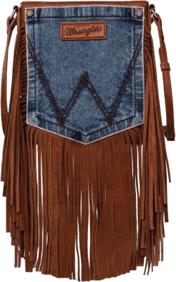 Wrangler Womens Fringe Pocket Crossbody Bag (X4W2957BAG) Tan