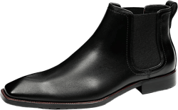 Santimon Chelsea Boots Men Formal Dress Pull On Genuine Leather Ankle Boots Fashion Prom Wedding Business Casual Chukka Boots Plain Toe Cowboy Boots for Men 7.5 Black