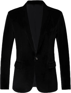 One Button Velvet Mens Jacket Peak Lapel Tuxedos Jacket for Men Wedding Party Coat 38 Black