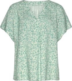 LASCANA Women's Printed V-Neck Blouse Floral Green Patterned 8/10