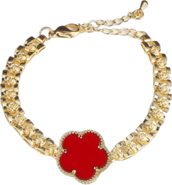 14K Yellow Gold Christian San Judas Bracelet For Women Men - Religious St Jude Bracelet, San Judas Tadeo Bracelet, Pulseras De San Judas Tadeo, Saint Jude Bracelet, St Jude Bracelet For Women Men Zircon Red Flower Bracelet E