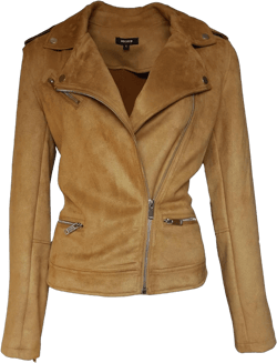 ODCOCD Faux Suede Jacket for Women Long Sleeve Zipper Up Casual Outwear Medium Camel
