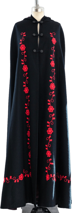 Wool Floral Embroidered Cape
