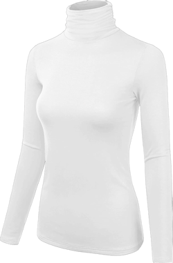 Women Turtleneck Ribbed Knitted Tops Casual Slim Fit Cotton Mock Turtle Neck Gree Pullover Sweater Medium Women White Turtleneck