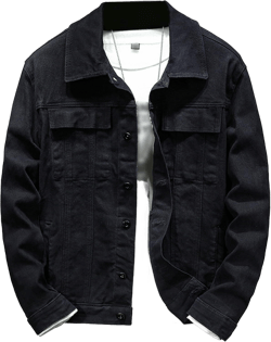 Maiyifu-GJ Mens Distressed Denim Jacket Casual Slim Fit Jean Jacket Button Front Washed Jean Trucker Jacket 3X-Large Black
