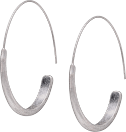 Lucky Brand Women's Brushed Hoop Earrings One Size SILVER