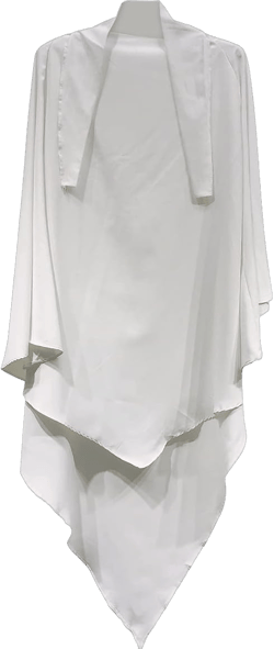 Khimar Hijab for Women Muslim Islamic Chiffon Abaya Hijab Scarf Wrap Niqab Burqa Ramadan Eid Prayer Clothes White