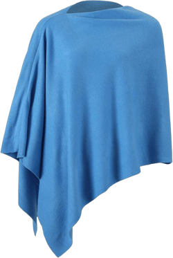 Fomolom Women Ponchos Sweater Versatile Lightweight Solid Knitted Shawl Wrap Scarf Cape Accessories for Womens Classic Blue