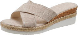 Platform Sandals Women Chic Slip-On Platform Sandals Comfortable Summer Slides with Stylish Wedge Heel Beach Sandals 8.5 Beige