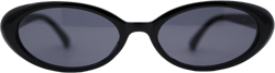 SA106 Womens Simple Classical Oval Thin Plastic Sunglasses All Black