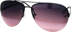 3111 Tint Lenz Teardrop Rimless Metal Frame Womens Mens Aviator Sunglasses (Rimless, Dark Purple)